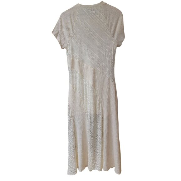 New With Tags Joaquina Cream Knit Midi Dress – Short Sleeve Ribbed Texture – Siz - Picture 2 of 5